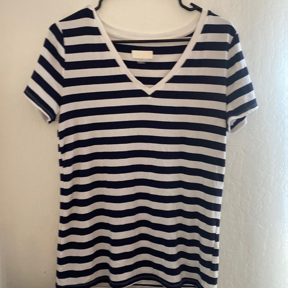 Striped V Neck T-Shirt